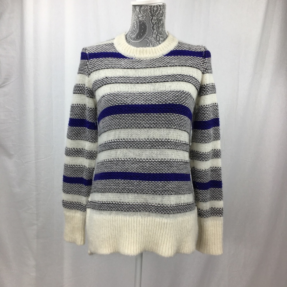 Rebecca Taylor S Cream Striped Mohair Sweater